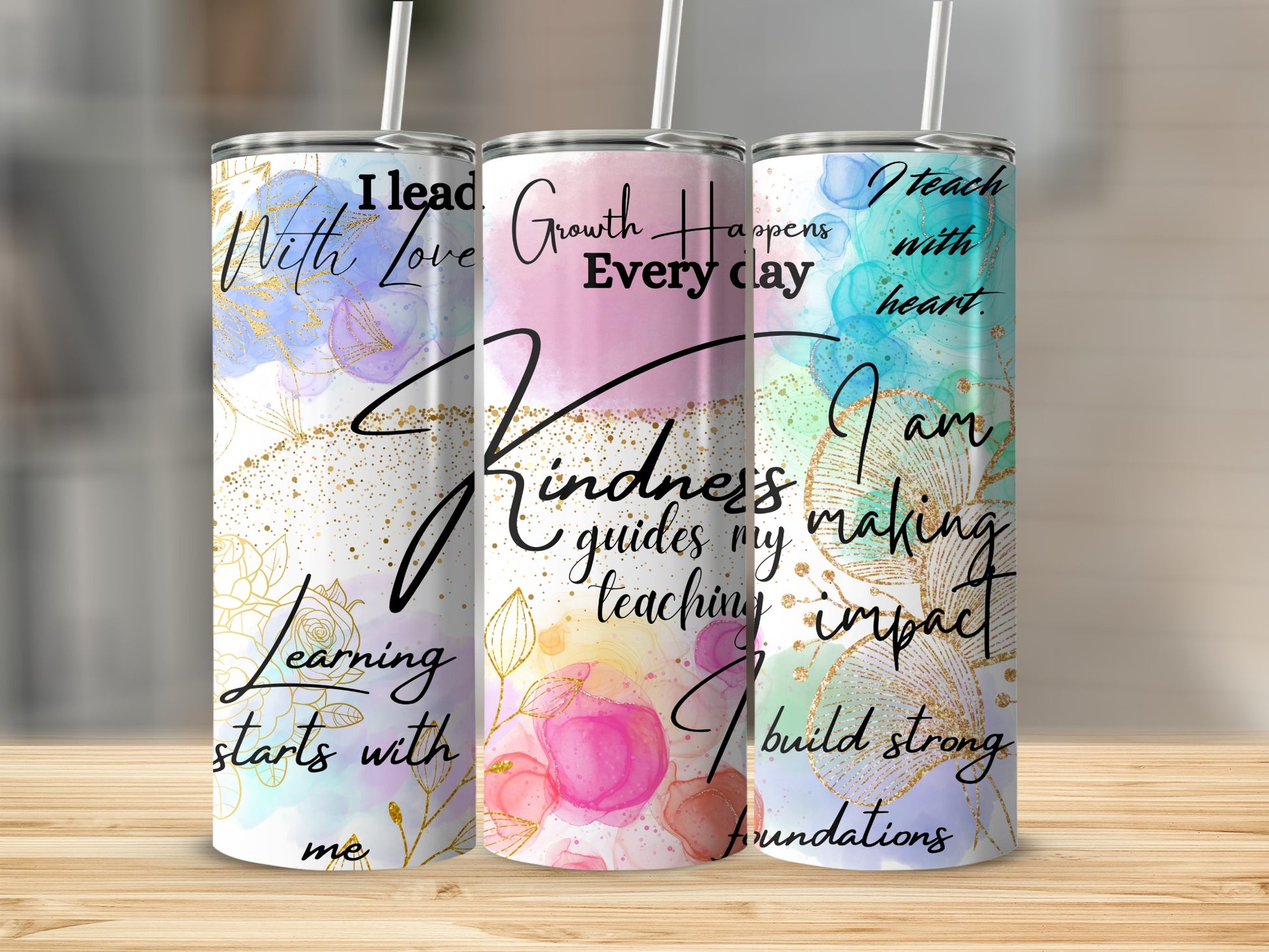 Inspirational Teacher Tumbler with Motivational Quotes