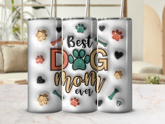 Best DOG Mom ever paw prints bones hearts tumbler product type