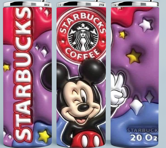 3D Mickey Starbucks Inflated red tumbler