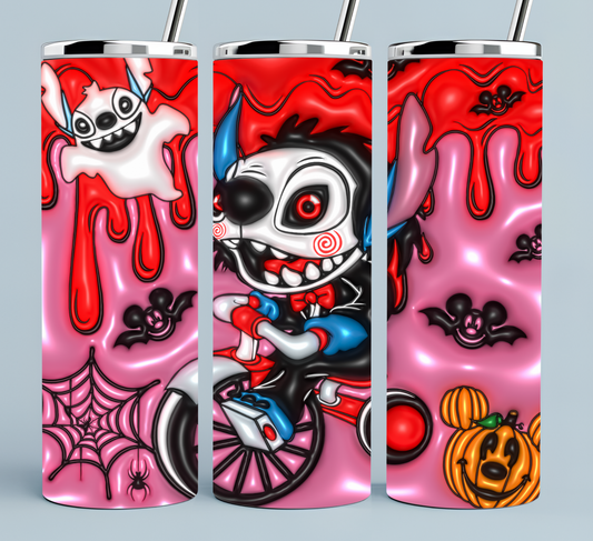 Stitch Dressed as Jigsaw Halloween Tumbler