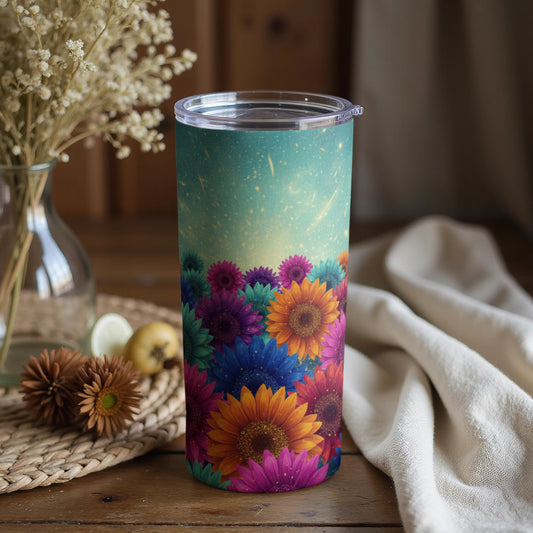 Colorful Floral Pattern Insulated Tumbler