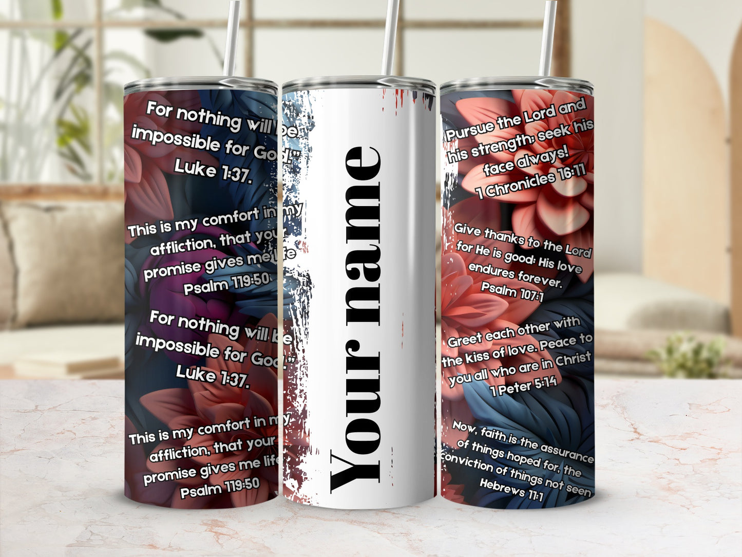 Inspirational Bible Verses Customized Tumbler