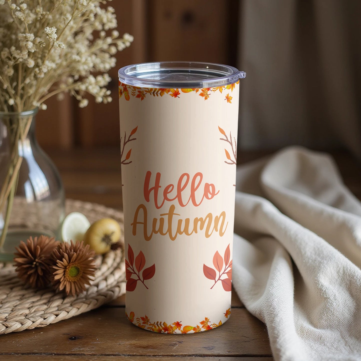 Hello Autumn Design Tall Drinkware