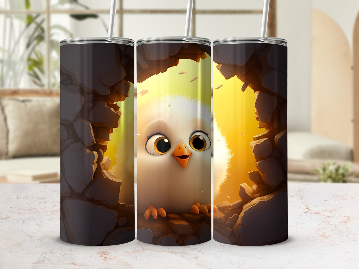 Adorable Chick Character Broken Shell Design Tumbler product type