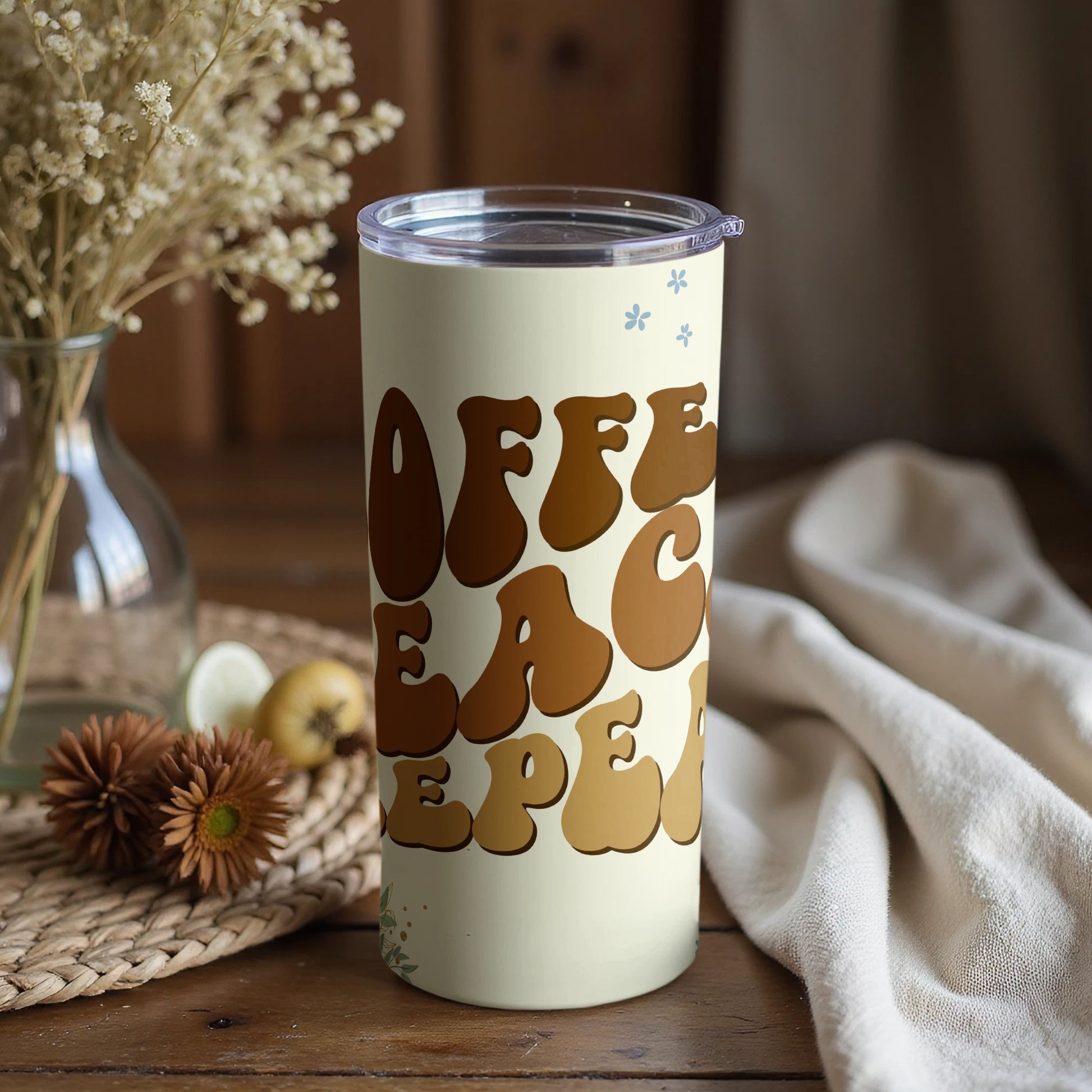 Offee Eace Eep Travel Mug With Retro Design