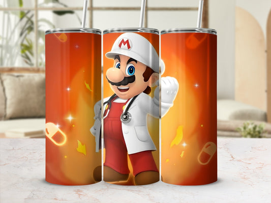 Doctor Character with Red Background tumbler