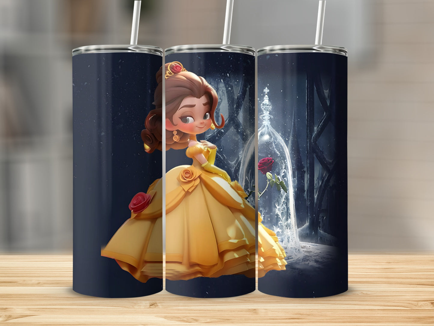 Enchanted Rose Princess Tumbler with Straw 20oz