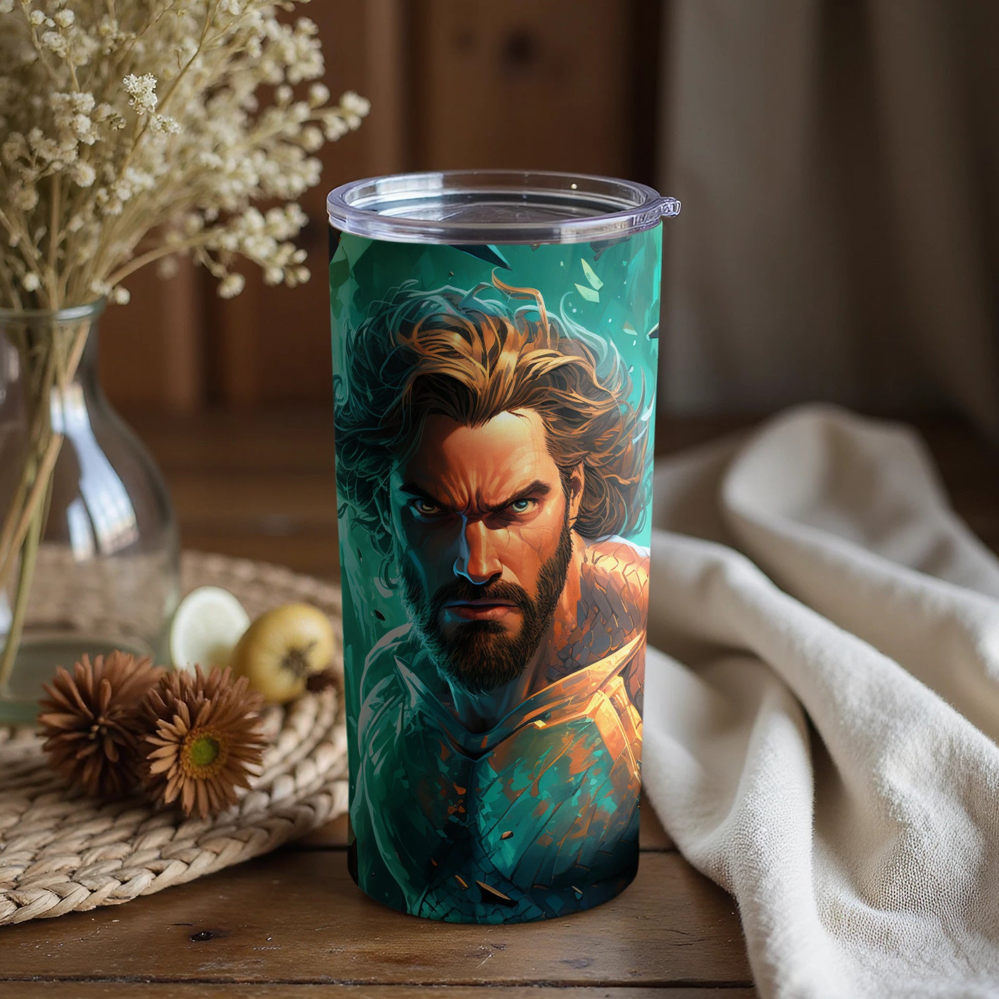 Vibrant Art Tumbler Featuring Bold Character Design