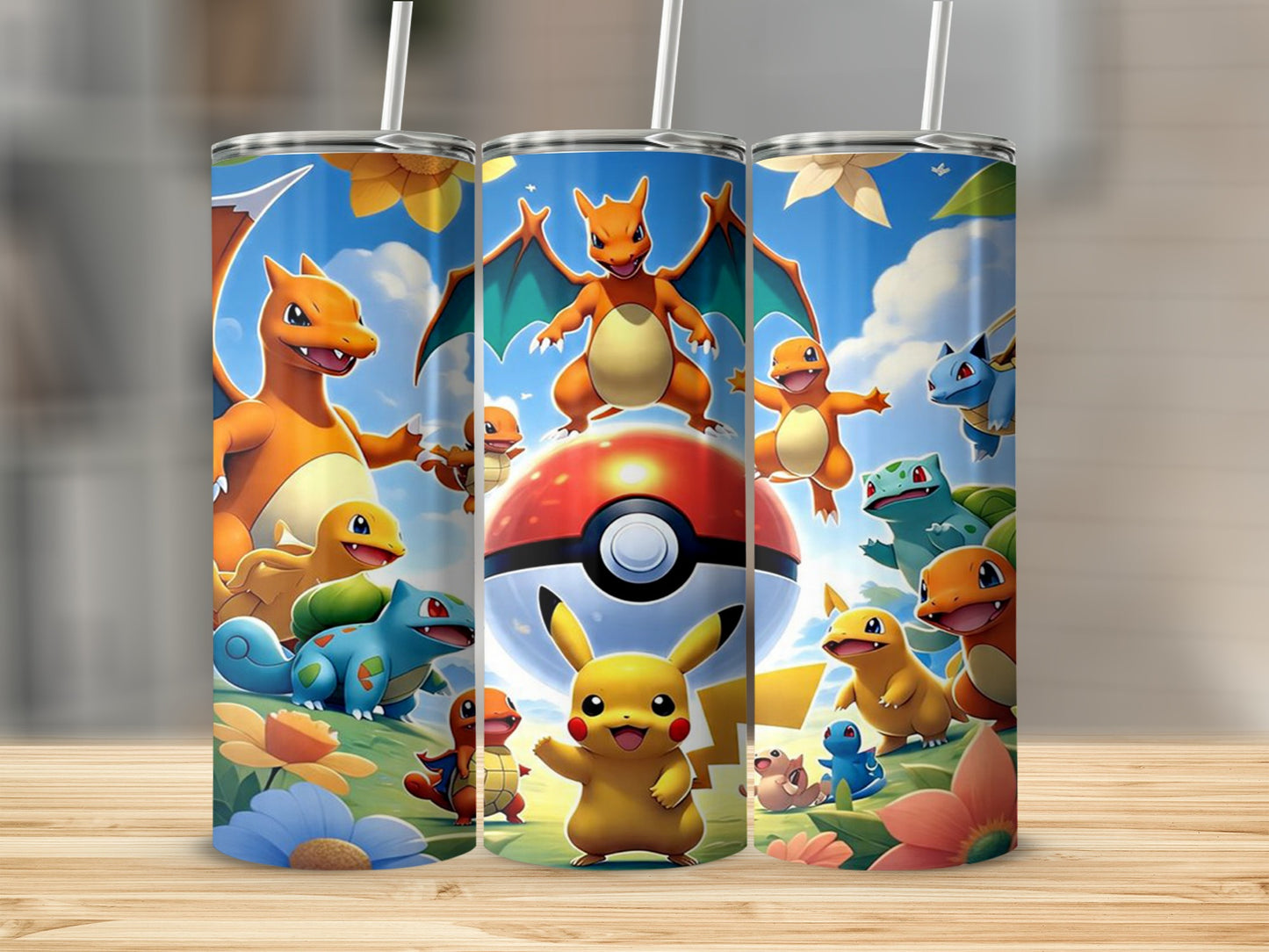 Colorful Pokémon Character Design Tumbler Cup