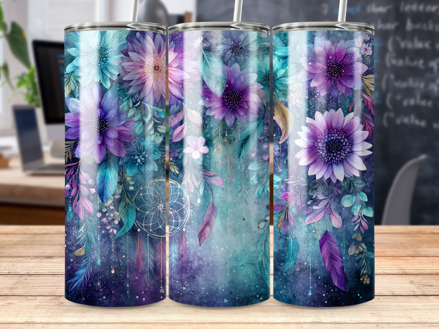 Colorful Dreamcatcher and Floral Tumbler Product