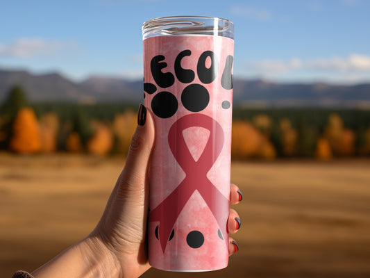 Pink Awareness Ribbon Designed Tumbler 20oz