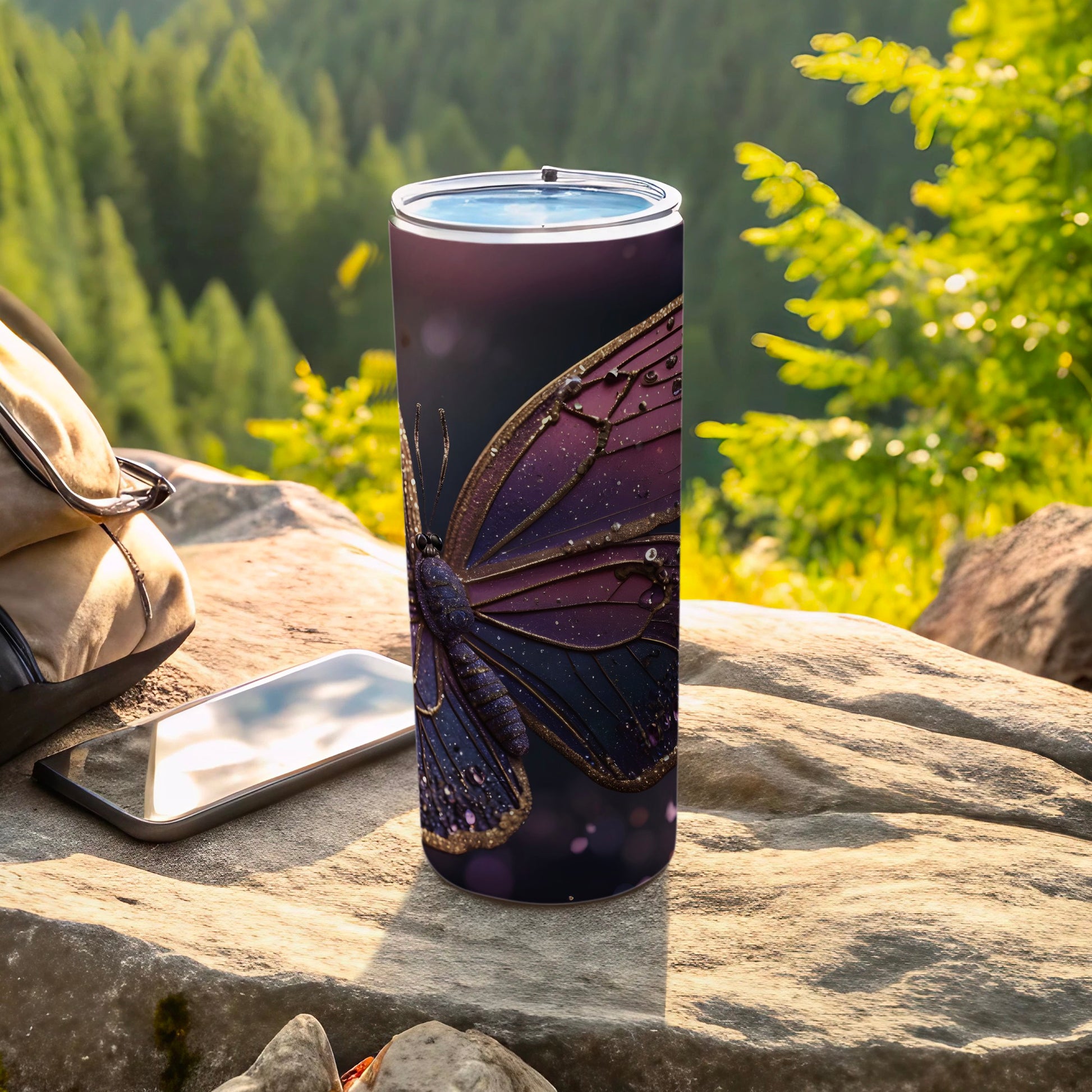 Enchanting Purple Butterfly Sparkle Tumbler product type