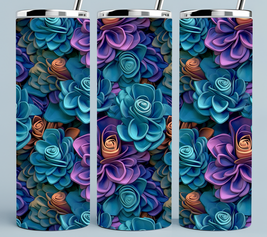 Blue, Teal Purple and Maroon tumbler