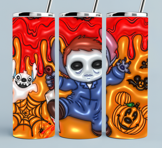 Stitch Dressed as Michael Myers Halloween Tumbler