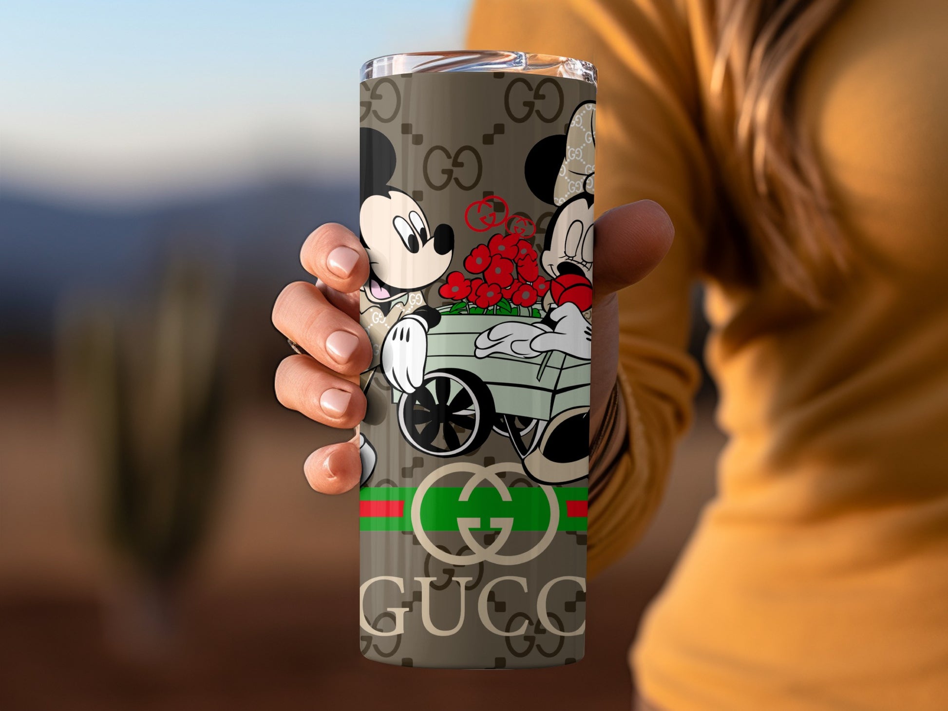 Mickey Mouse Driving Pattern Insulated Tumbler Cup