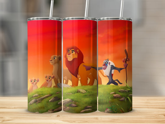Vibrant Animal Kingdom Scene Tumbler for All Ages