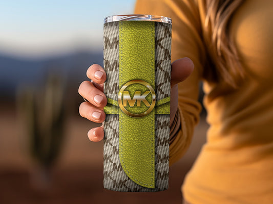 Stylish Green Patterned MK Branded Travel Mug