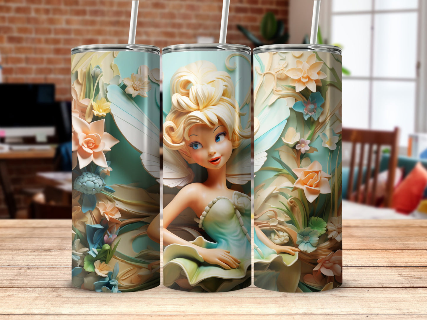 Fairy-Inspired Whimsical Floral Tumbler Design