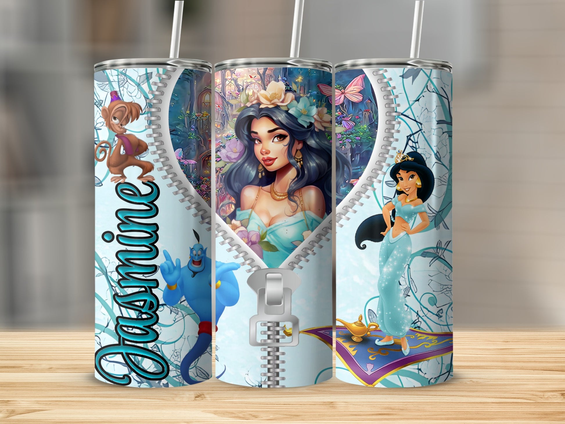 Jasmine Genie and Monkey Character Drink Tumbler