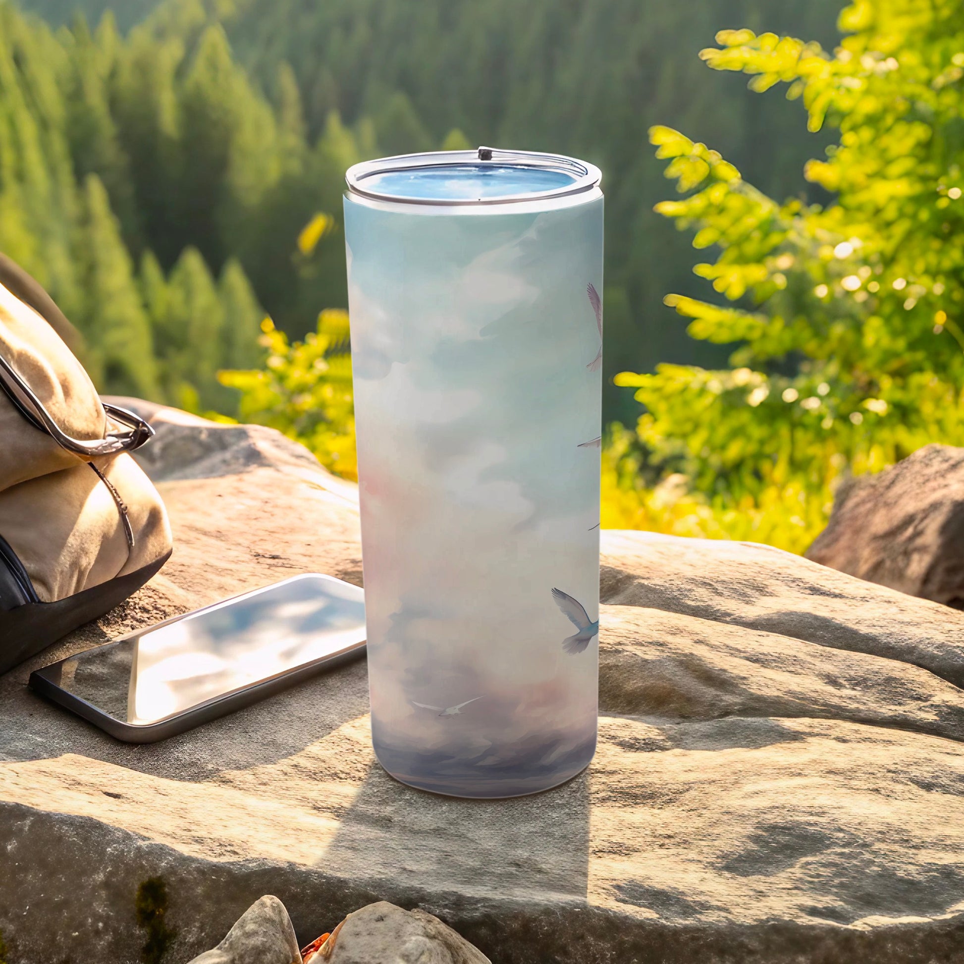 Sky Cloud Design Flying Birds Nature Scene Tumbler product type
tumbler
drinkware
clouds
sky
birds
flying
nature
outdoor
travel
camping
hiking
serene
peaceful
aesthetic
design
custom
art
pattern
unique
beverage