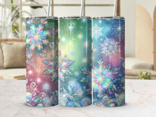 Colorful Snowflake Art Design Tumbler Collection