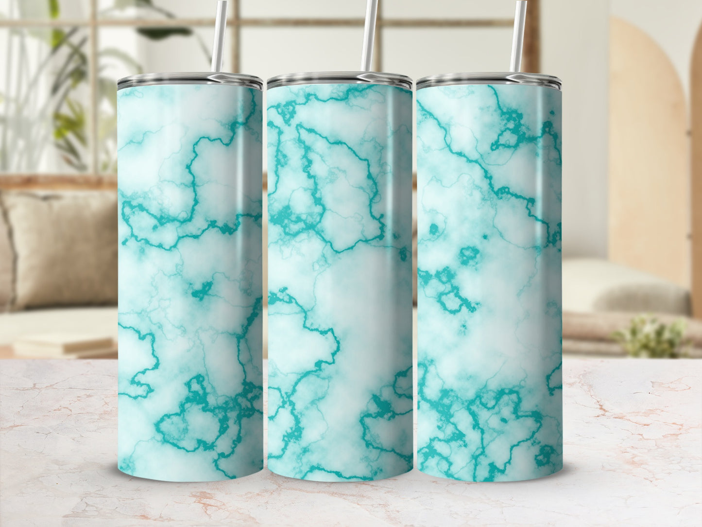 Turquoise Marble Pattern Tumbler product type