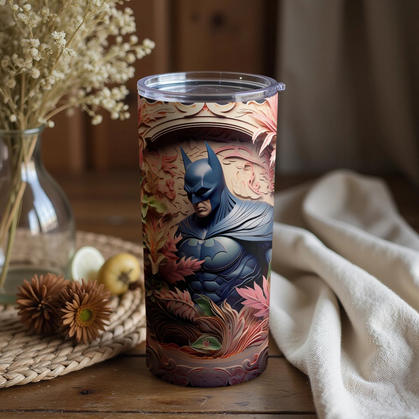 Colorful Vintage Style Batman Art Tumbler