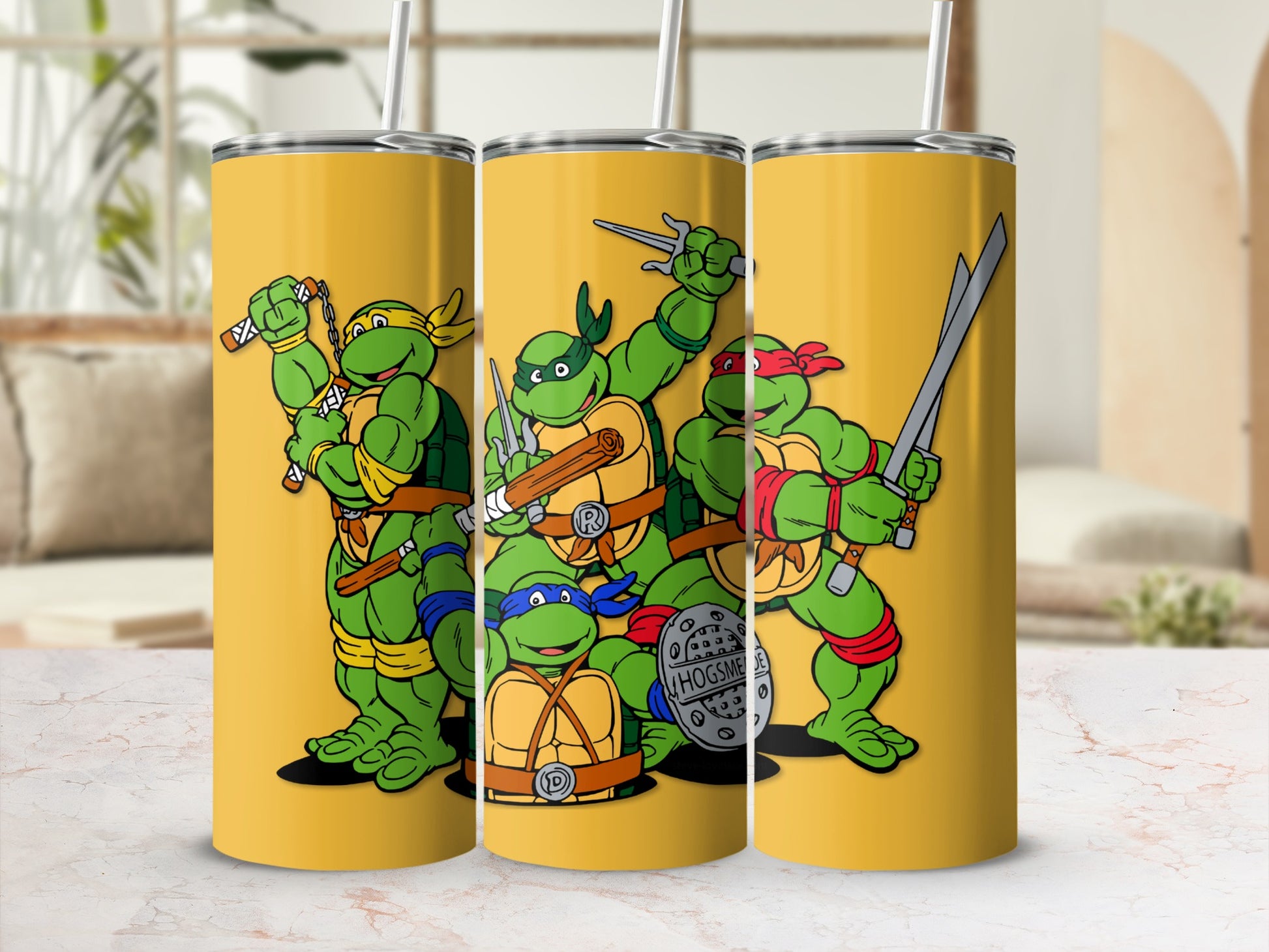 Ninja Turtle Tumbler Cup with Straw Teenage Mutant
