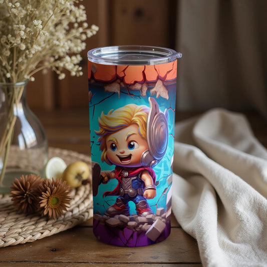 Cute Hero Themed Insulated Travel Tumbler 20oz