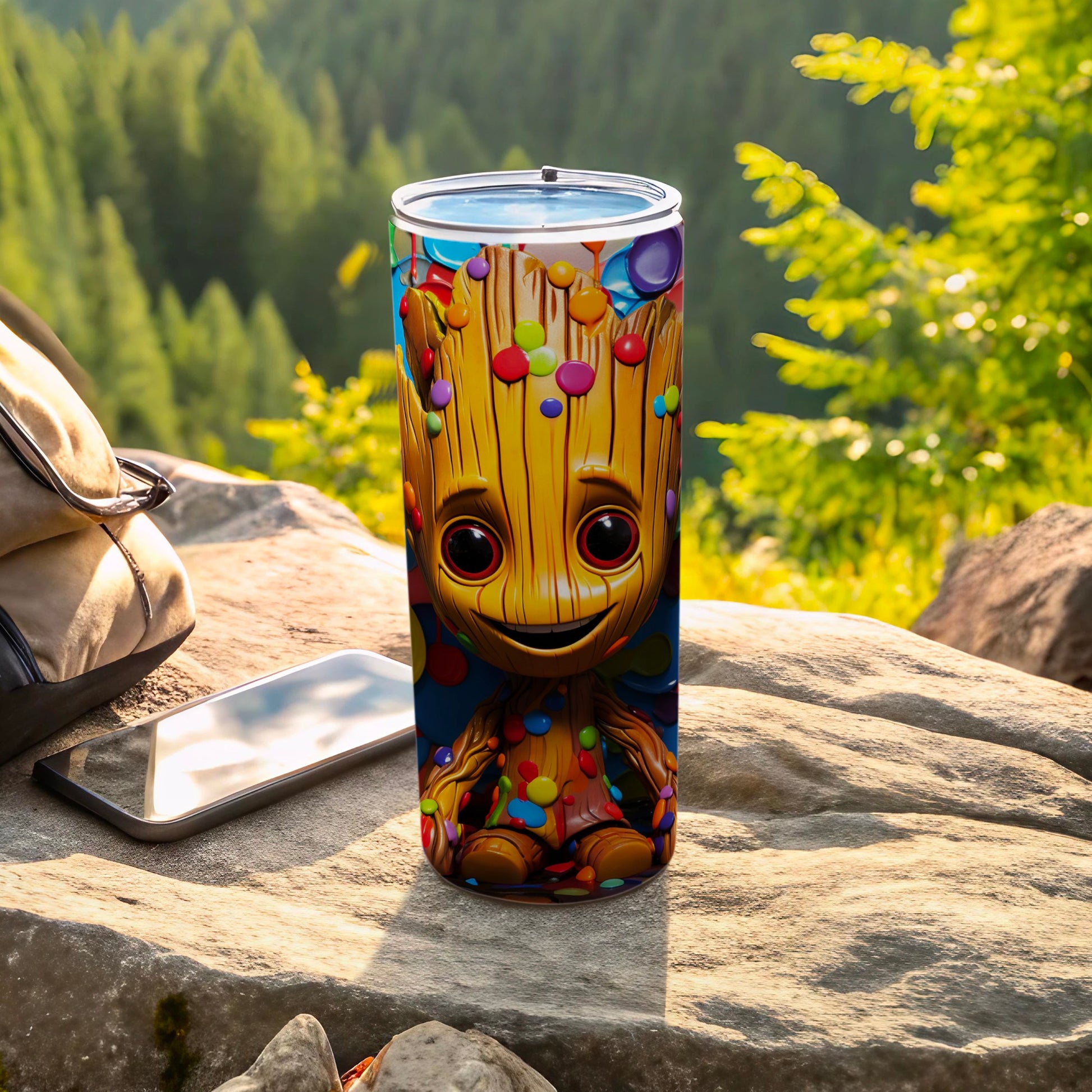Colorful Cartoon Character Design Travel Mug
