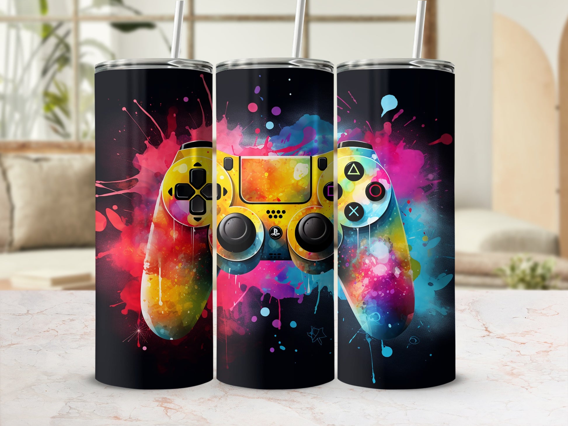 Colorful Gaming Controller Artwork Tumbler Product