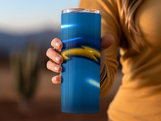 Chargers Logo Over Light Blue Background Awesome Tumblers
