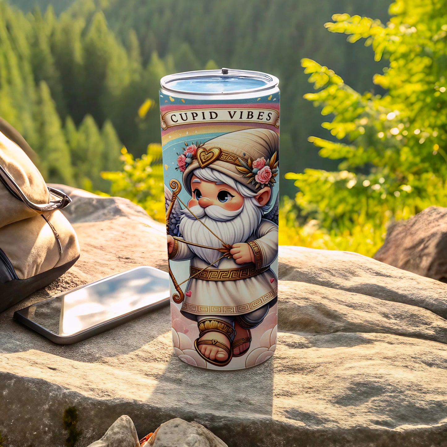 Cupid Vibes Gnome with Bow and Arrow Tumbler Product