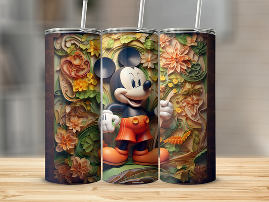 Mickey Mouse Floral Design Tumbler Product