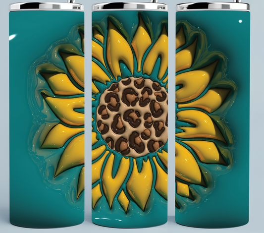 Sunflower Leopard tumbler