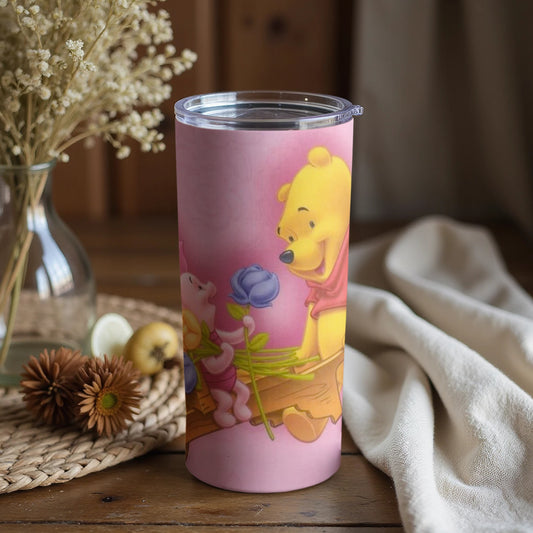 Winnie the Pooh and Piglet Pink Themed Tumbler
