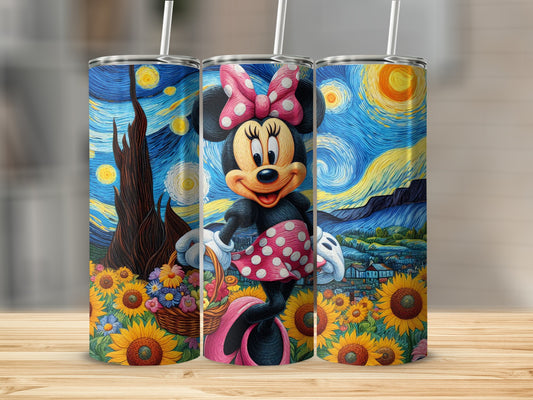 Starry Night Inspired Minnie Mouse Tumbler