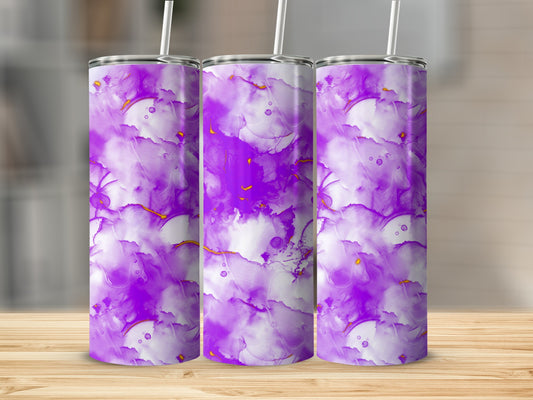 Purple Gold Abstract Ink Design Tumbler product type