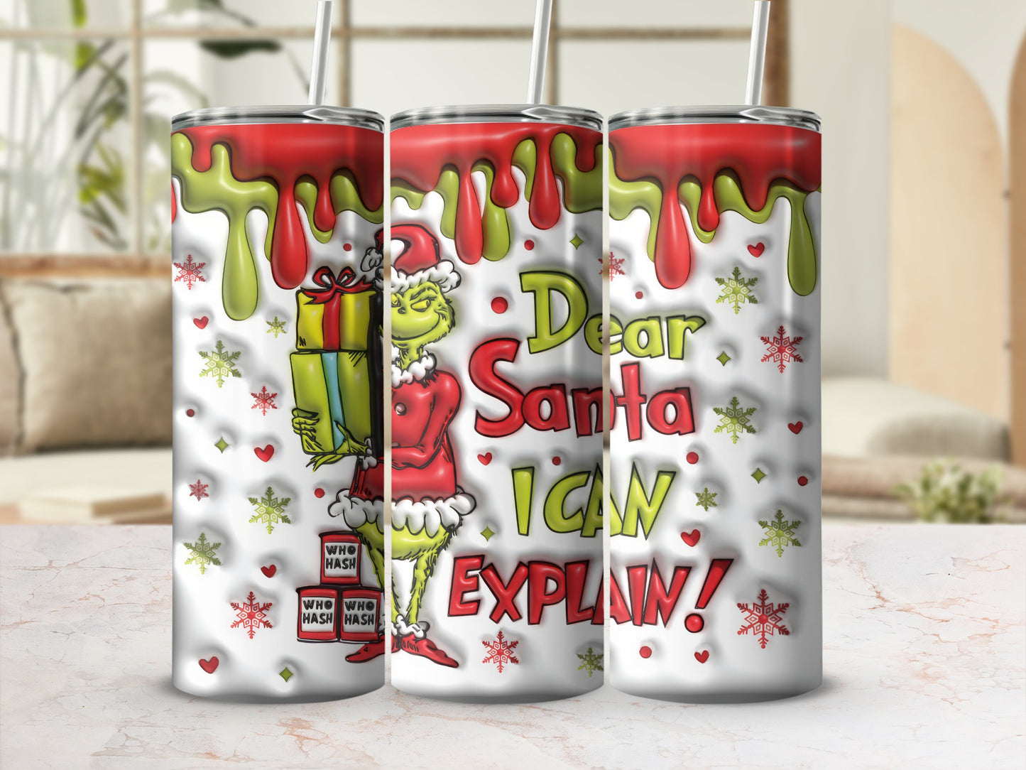 Dear Santa I Can Explain Christmas Themed Tumbler