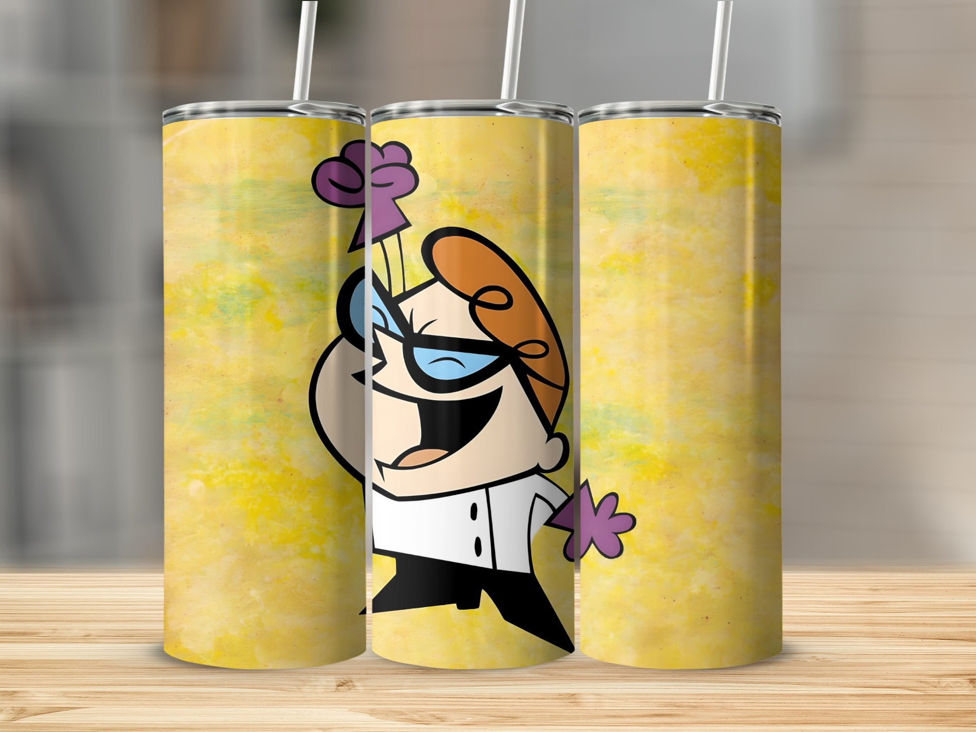 Cartoon Character Graphics on Yellow Tumbler Product
