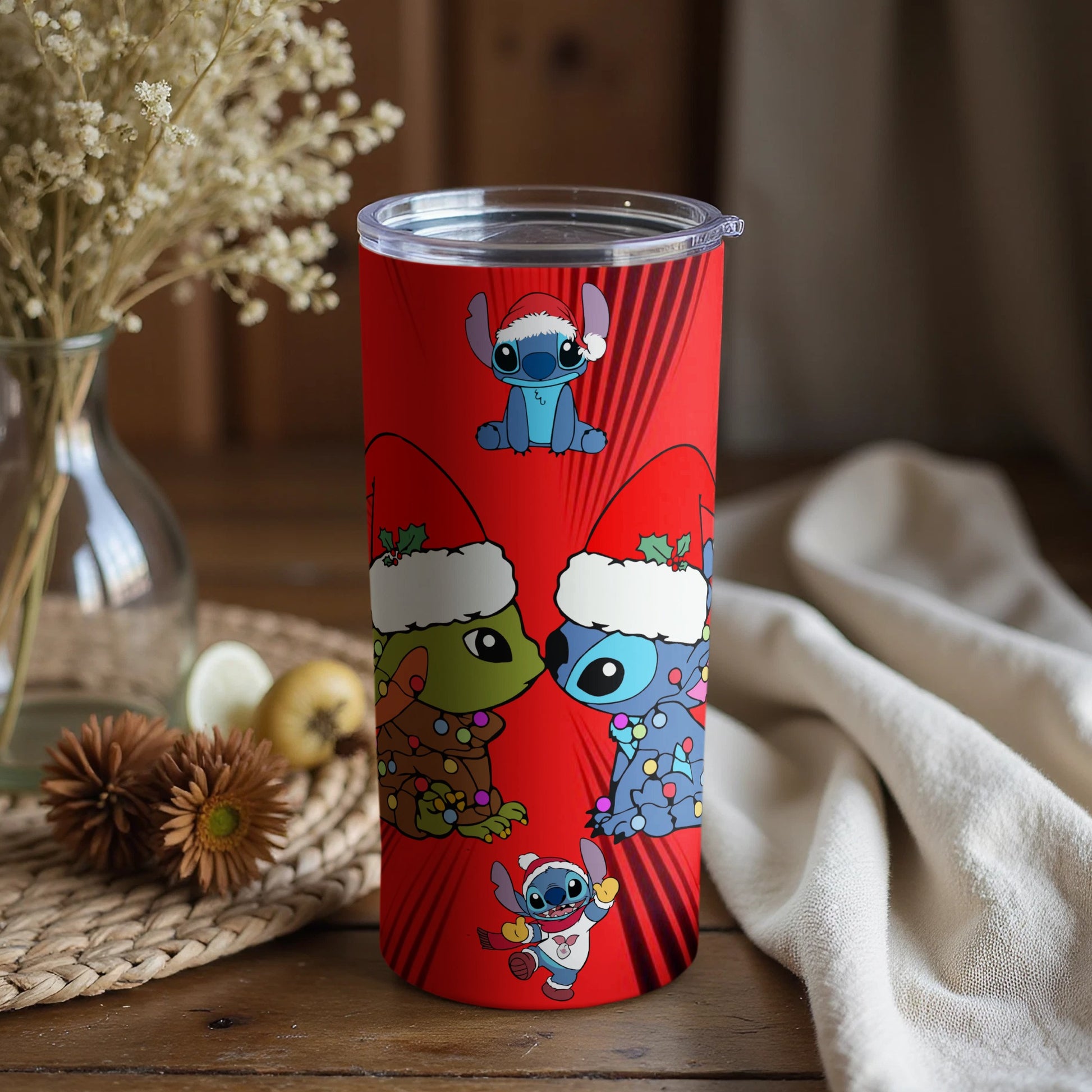 Festive Stitch Themed Tumbler for Holiday Cheer