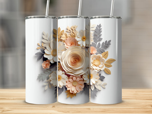 Floral Bouquet Design Stainless Steel Tumbler Product