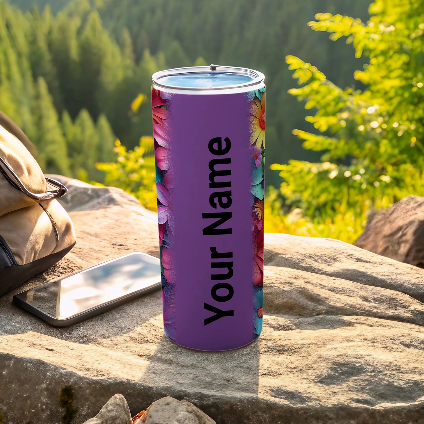 Personalized Floral Pattern Insulated Tumbler Product