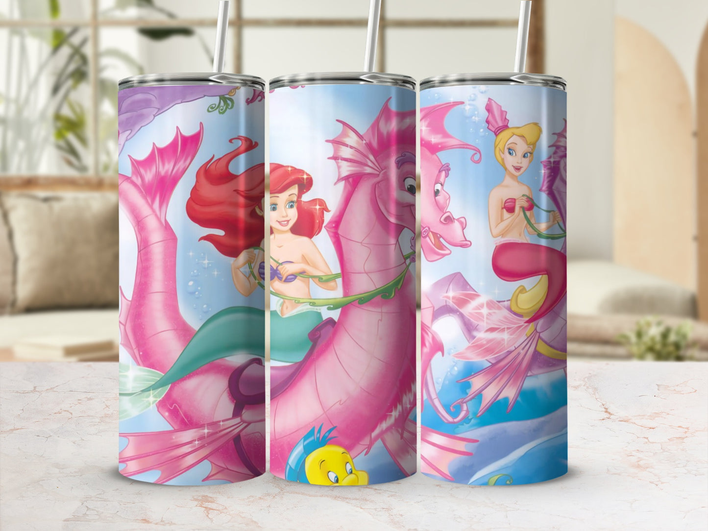 Mermaid and Dragon Underwater Adventure Tumbler