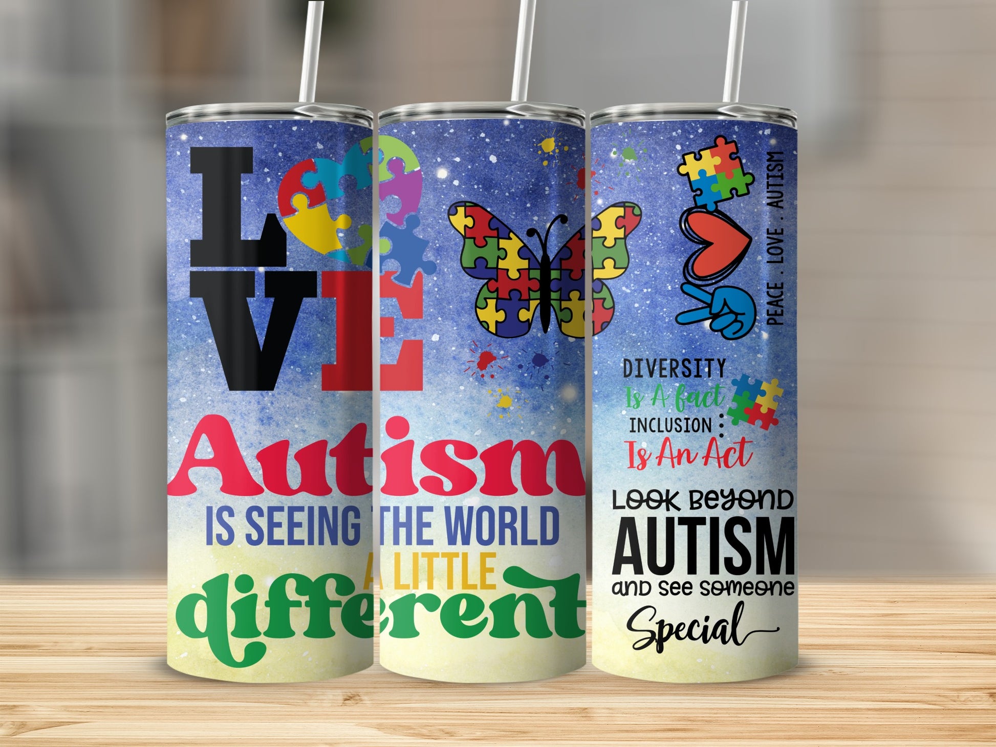 Autism Awareness Colorful Inspirational Tumbler