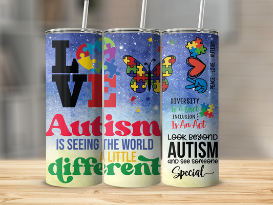 Autism Awareness Colorful Inspirational Tumbler