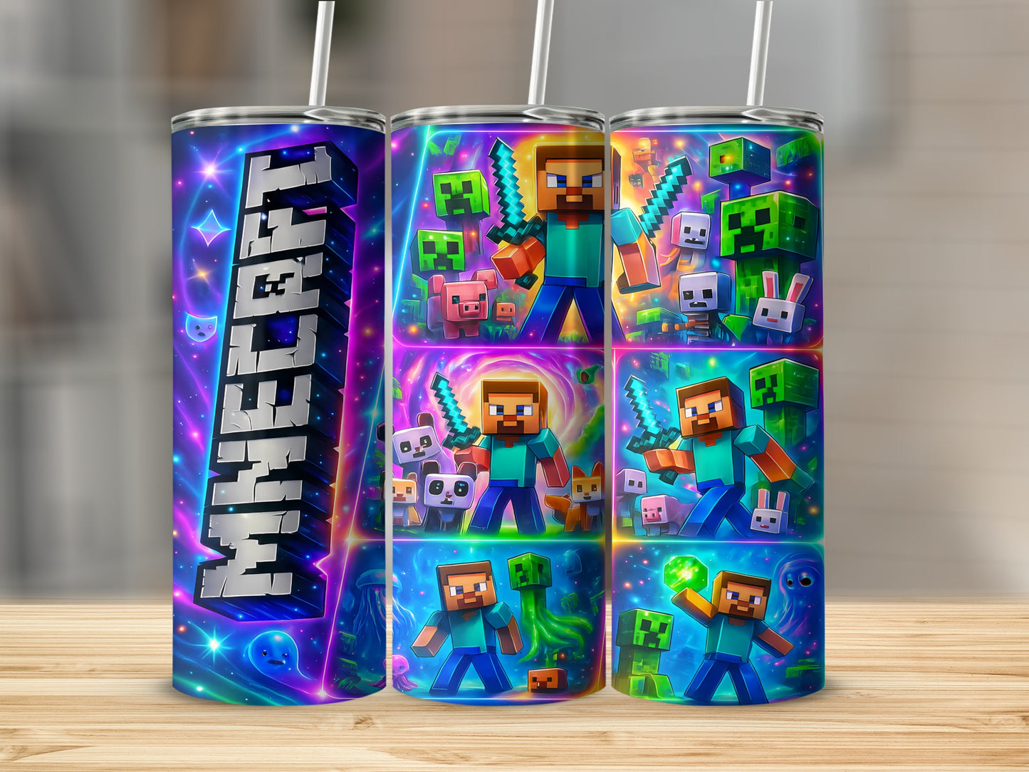 Colorful Minecraft Gaming Characters Tumbler