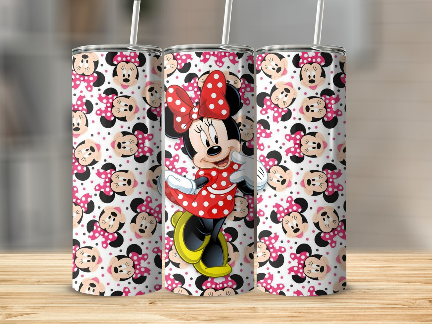 Colorful Minnie Mouse Themed Tumbler Drinkware