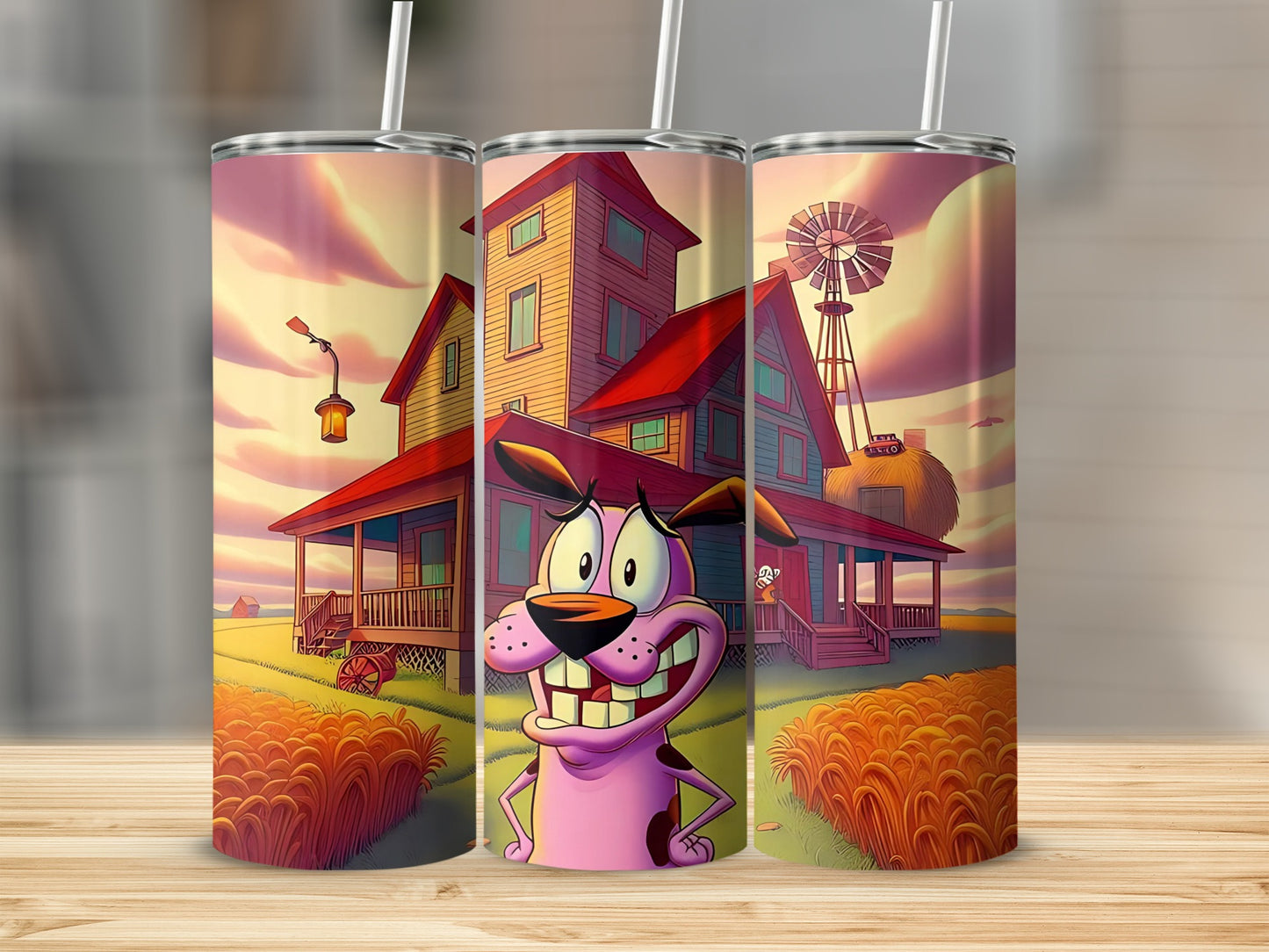 Courage the Cowardly Dog House Design Tumbler