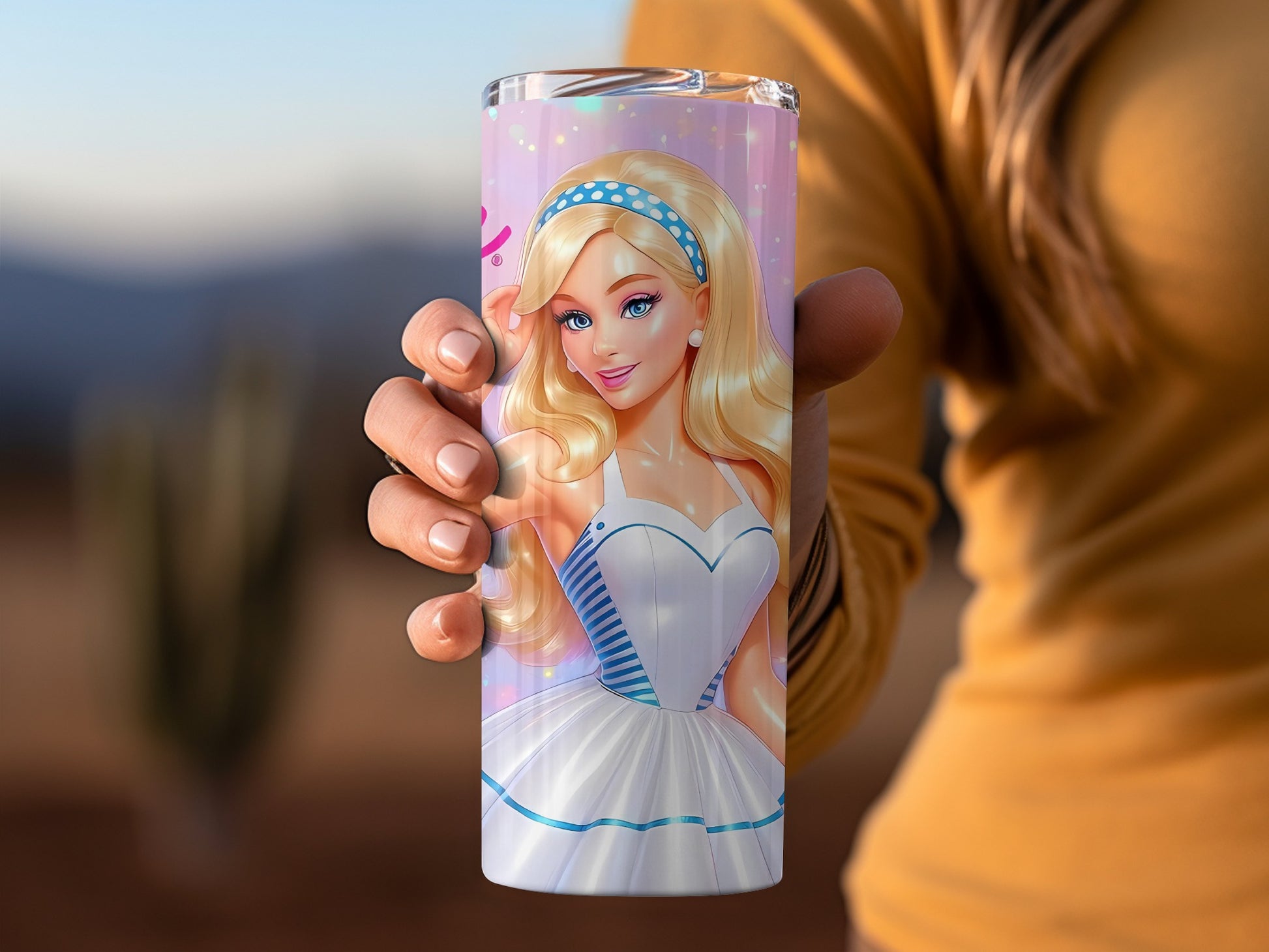 Blond Doll Themed Insulated Travel Mug for Girls